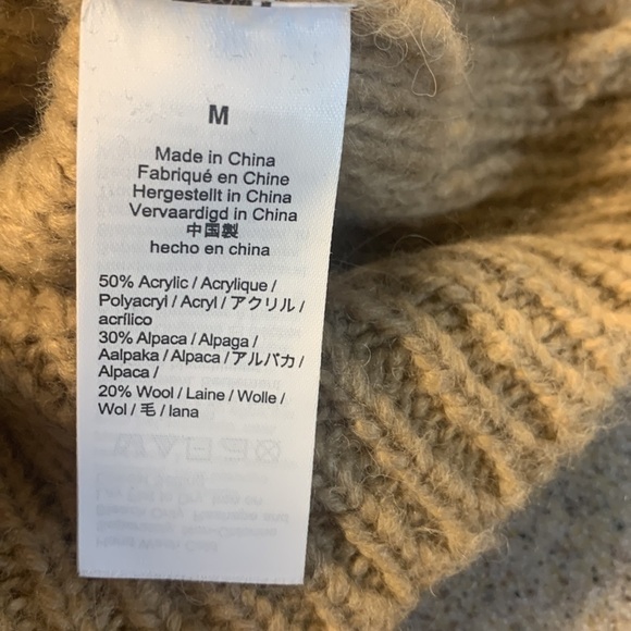 J Crew Alpaca wool blend cable knit Medium sweater Camel color - Picture 7 of 11